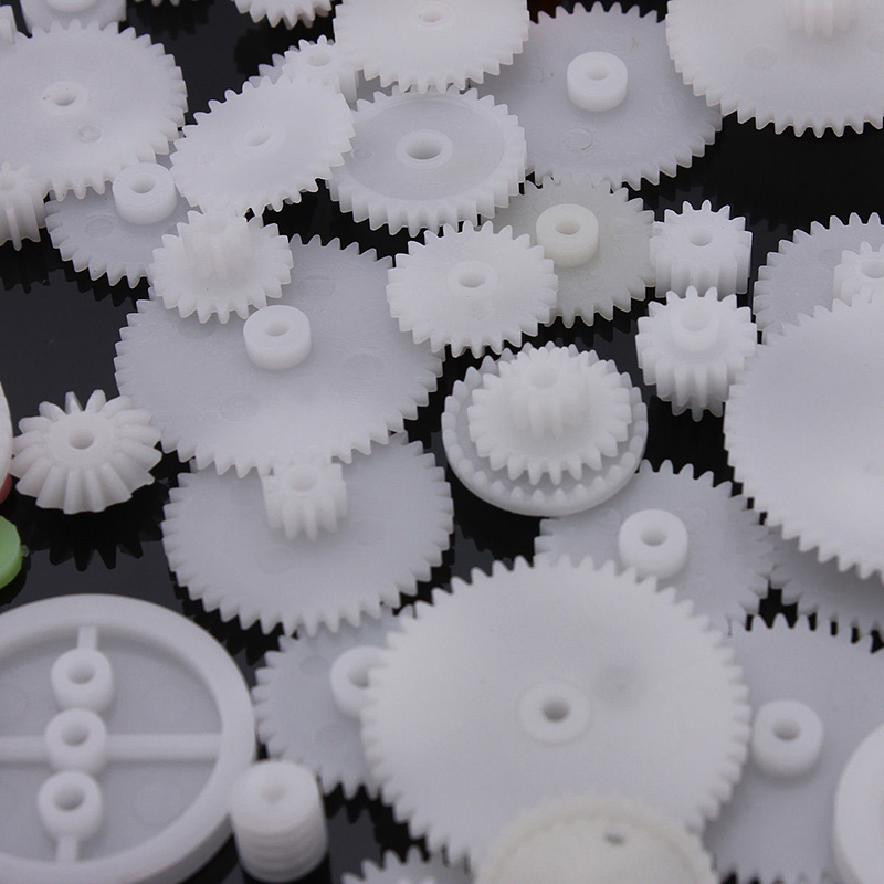 64pcs High Quality Plastic Shaft Single Double Layer Crown Worm Gears M0.5 For Robot DIY