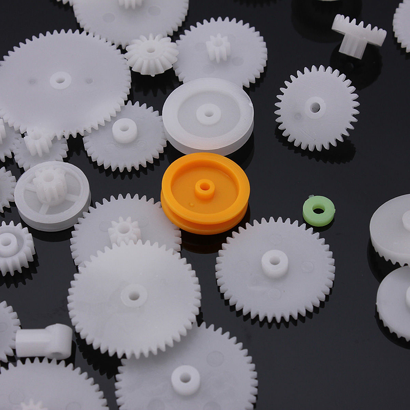 64pcs High Quality Plastic Shaft Single Double Layer Crown Worm Gears M0.5 For Robot DIY