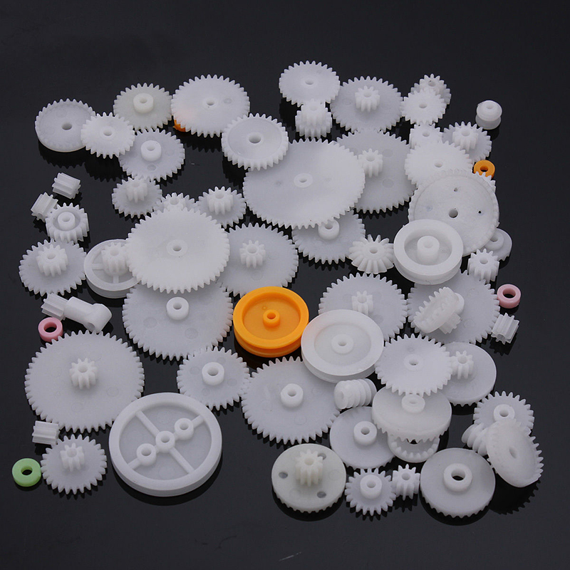 64pcs High Quality Plastic Shaft Single Double Layer Crown Worm Gears M0.5 For Robot DIY
