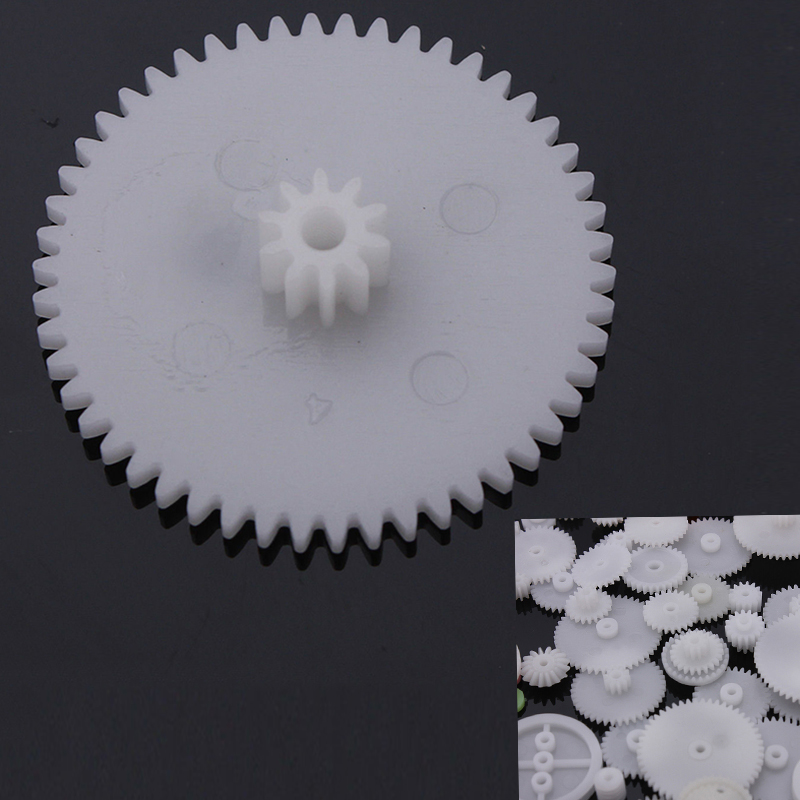 64pcs High Quality Plastic Shaft Single Double Layer Crown Worm Gears M0.5 For Robot DIY