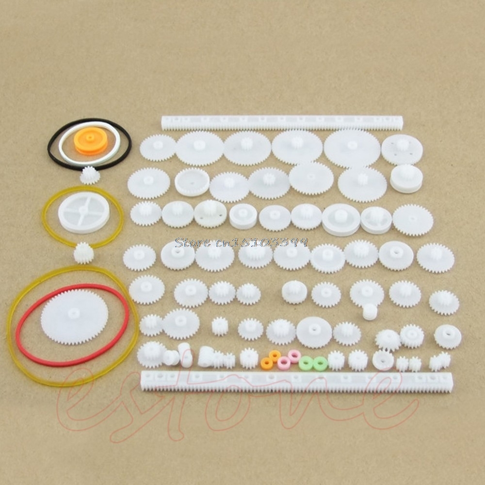 Plastic Gear Shaft Single Double Reduction Crown Worm Gears Robot DIY Toy Kits