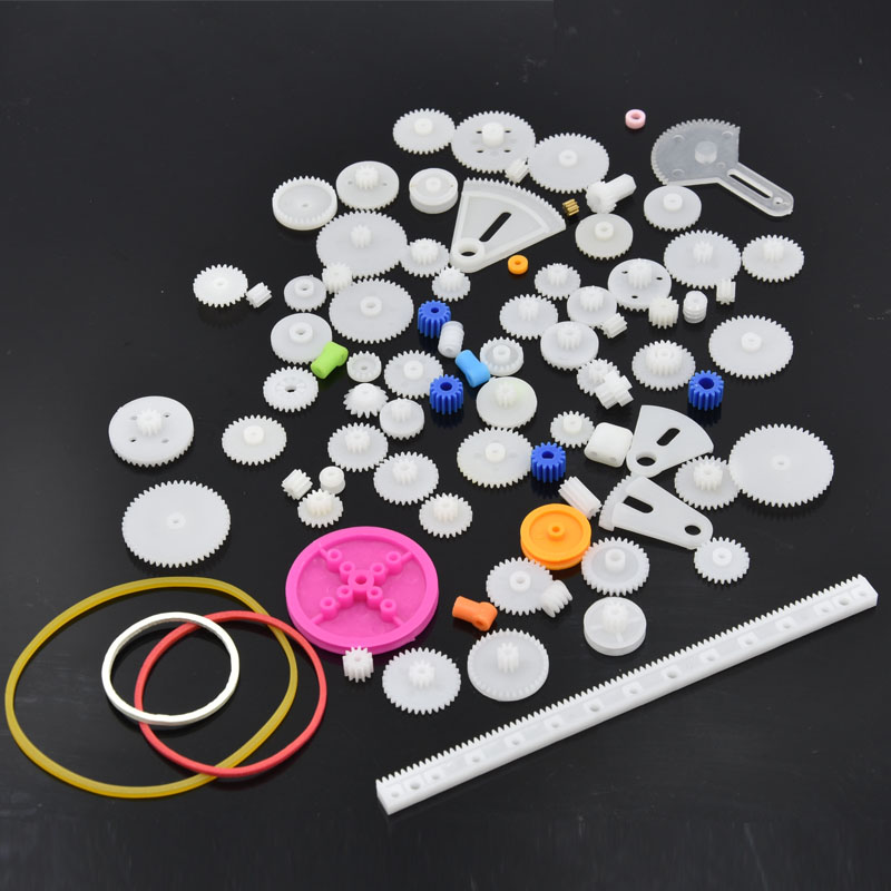 NUOBESTY 85pcs Plastic Gear Package DIY Gear Accessories Set for Toy Motor Car Robot
