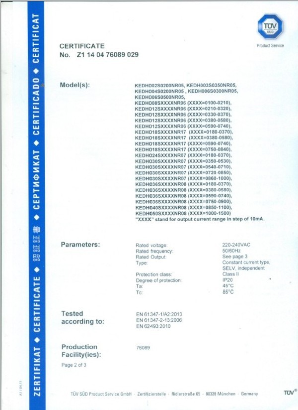 TUV DRIVER CERTIFICATE