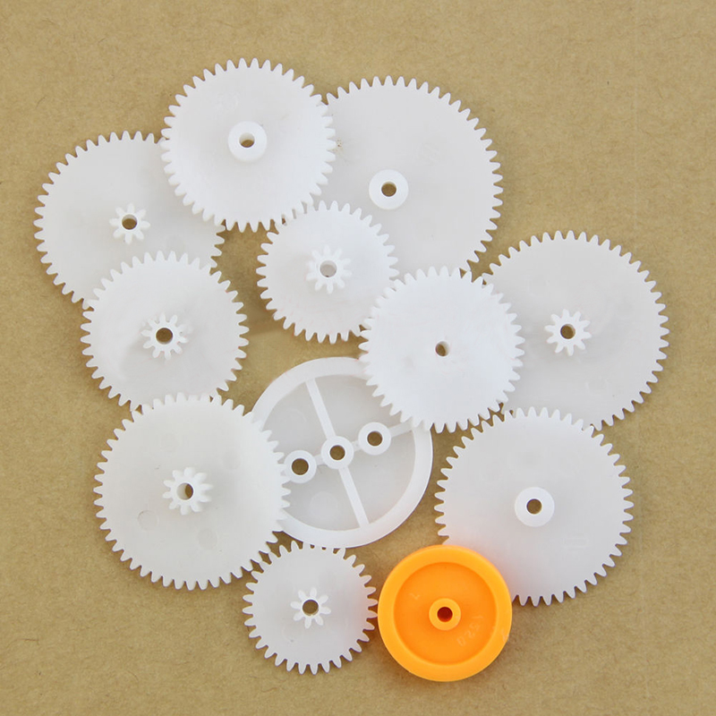 75pcs Plastic Crown Single Double Worm Grear With Belt Pulley DIY Tool Set Mayitr For Robot