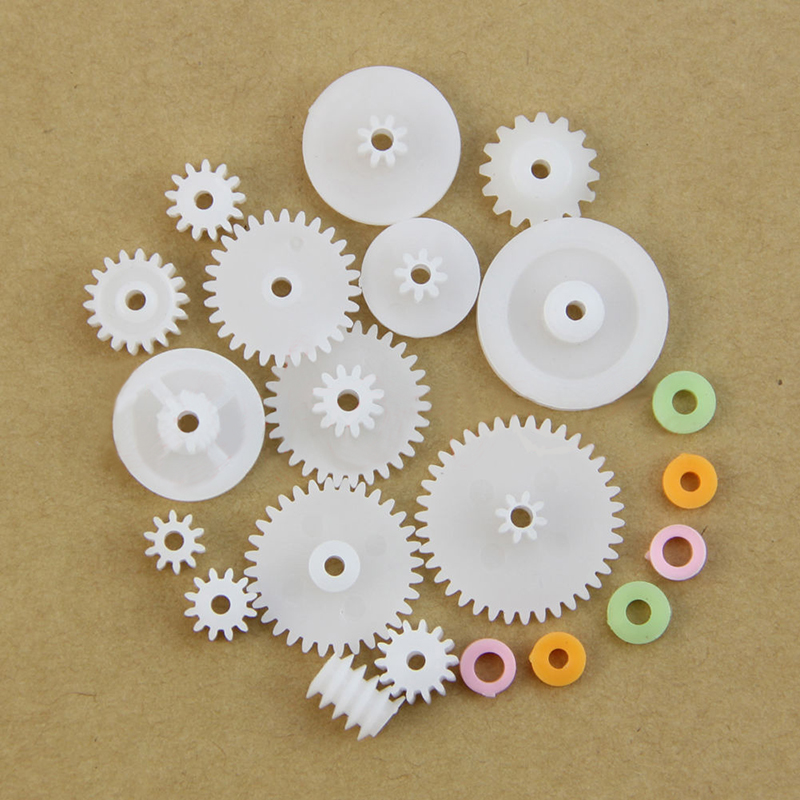 75pcs Plastic Crown Single Double Worm Grear With Belt Pulley DIY Tool Set Mayitr For Robot