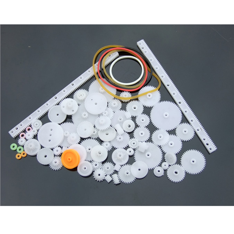 75pcs Plastic Crown Single Double Worm Grear With Belt Pulley DIY Tool Set Mayitr For Robot