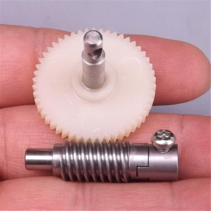 2PCS Plastic Metal Worm Gear Reducer Gear Reduction Set for DIY Accessories