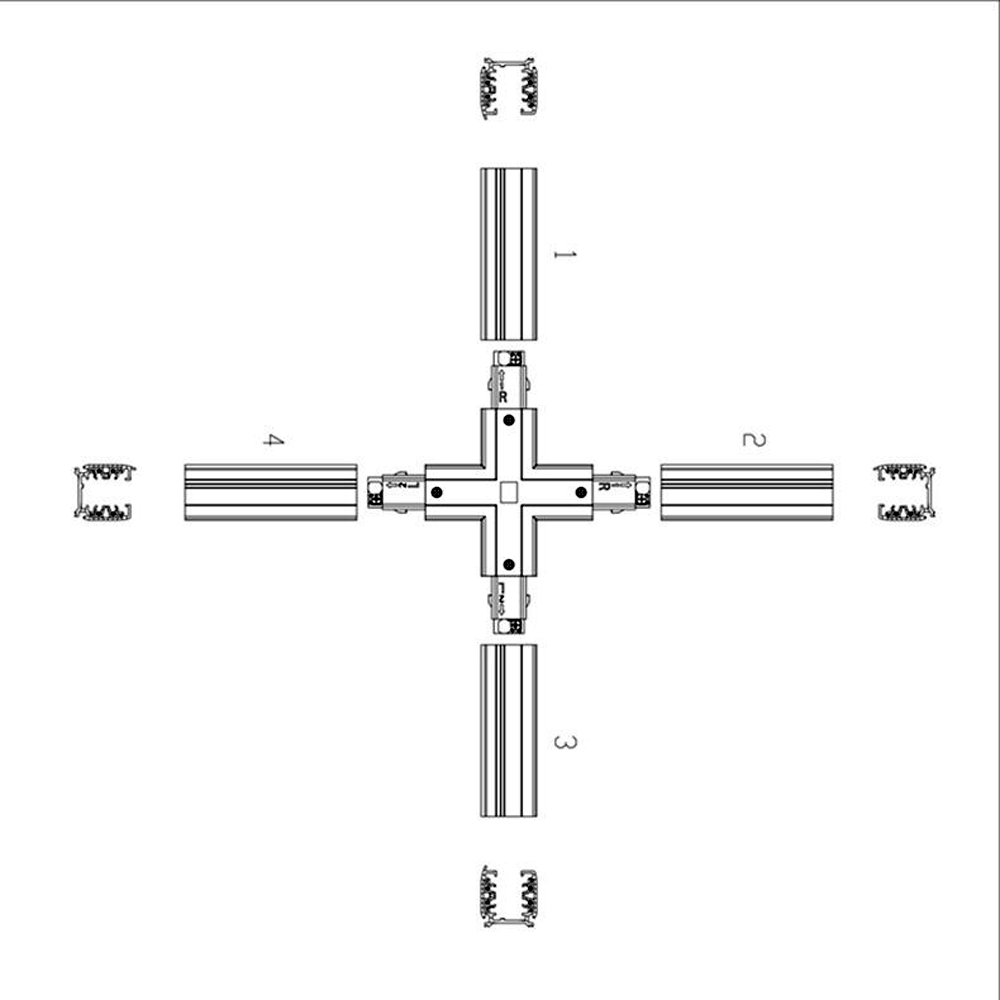 GO OCEAN Track Rail Connector Rail Connectors 4 Wire Connector Universal Track Rails Fitting For Track Light Connectors (8)