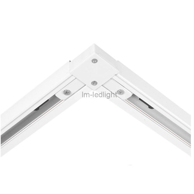 LED Track lighting rail L connector in white black 2 wire rail