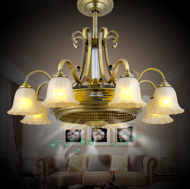 Led E27 Nordic Zinc Alloy Glass Ceiling Fan Led Lamp Led Light