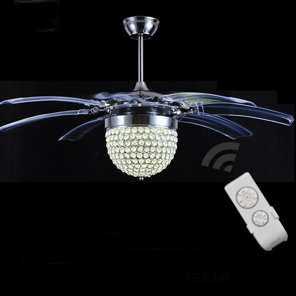 Folding Ceiling Fan Led Lamps Antique Modern Living Room Hotel