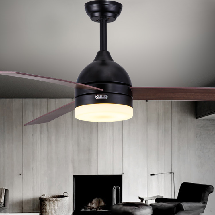 Ceiling Fan Black White Leaf Fan Lights 48 Inch Dining Room
