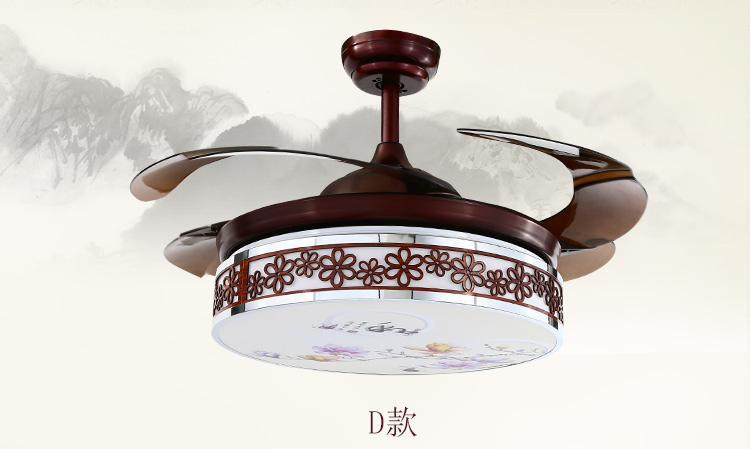 Retro Ceiling Fan Lights Led Chinese Restaurant Living Room Fan