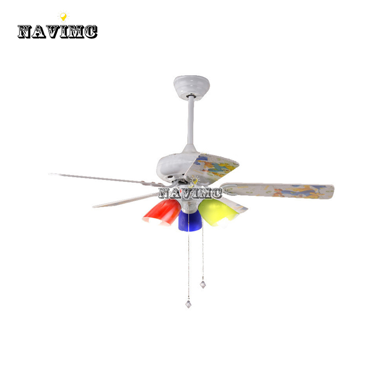 Colorful Ceiling Fan With Light Kits For Children Room Coffee