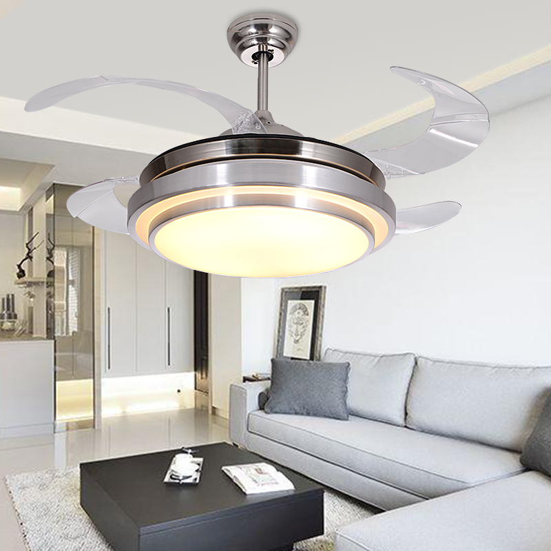 Led Hidden Invisible Stainless Steel Acryl Ceiling Fan Led Lamp