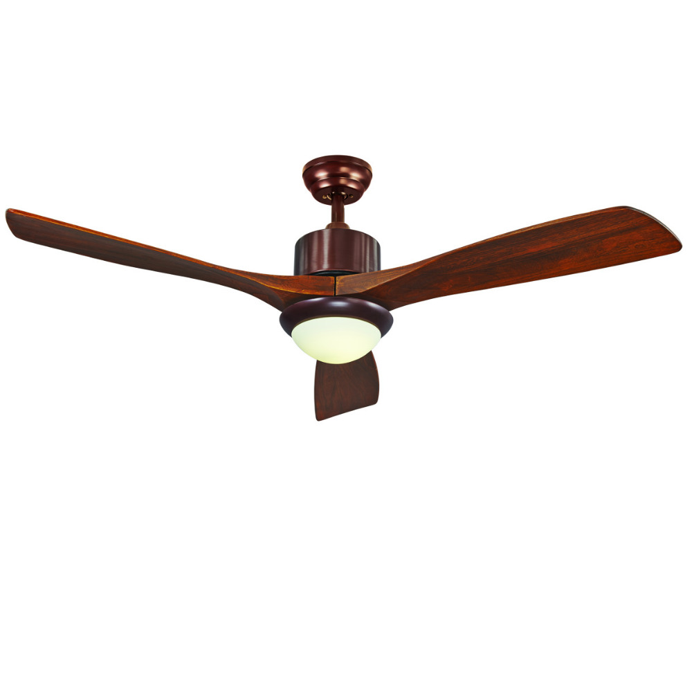 Wood Ceiling Fan 52inch 3 Leaf Led 40w Included With 2 Size