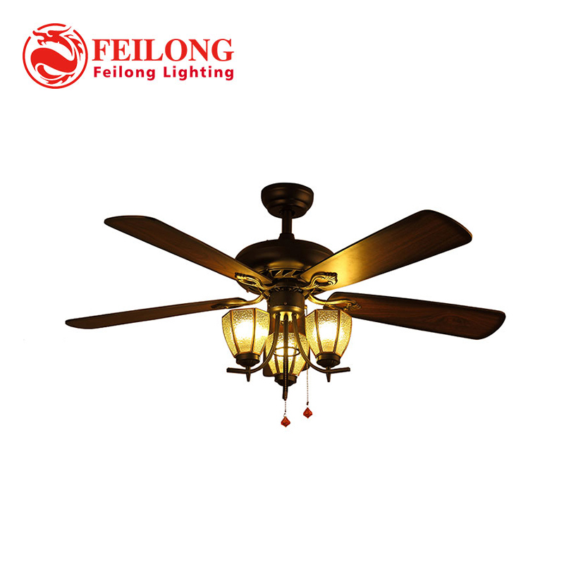 Decorative Wood Blades Ceiling Fan 5218 D With Pull Chain Ceiling