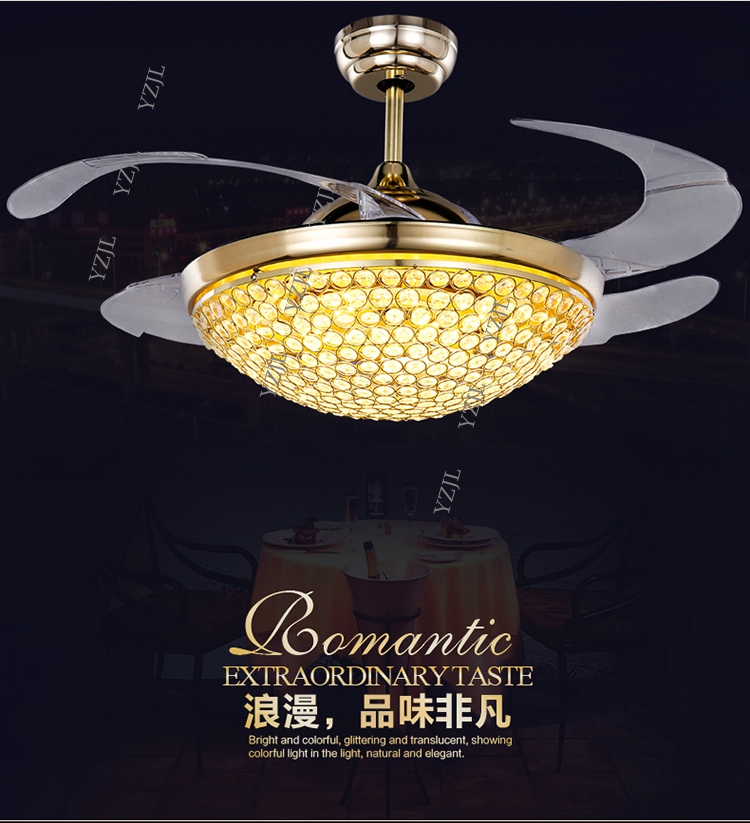 42inch Ceiling Fan With Remote Control Restaurant Crystal Ceiling