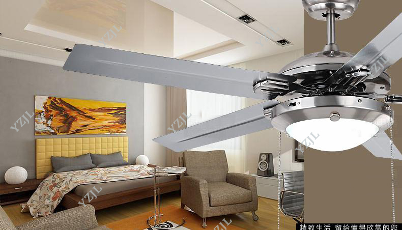 Ceiling Fan Light Restaurant European Living Room Modern Stainless