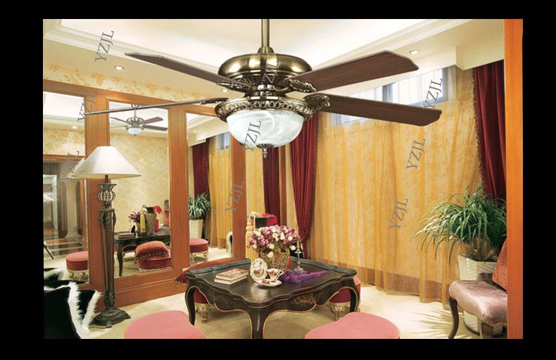 European Fans Ceiling Retro Fan Light 52inch Fashion Luxury