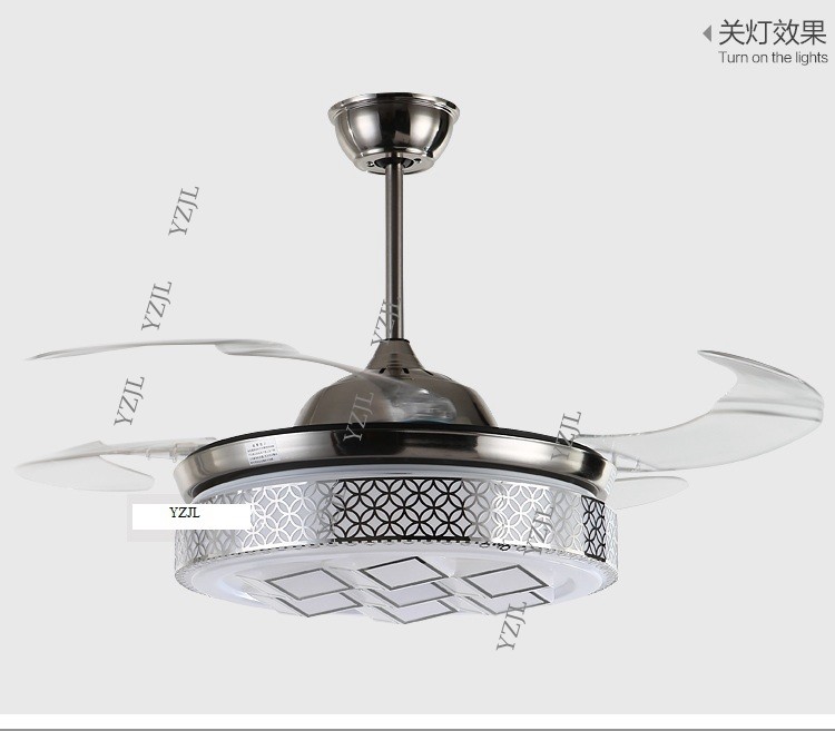 LED ceiling fan light variable expansion modern minimalist living room