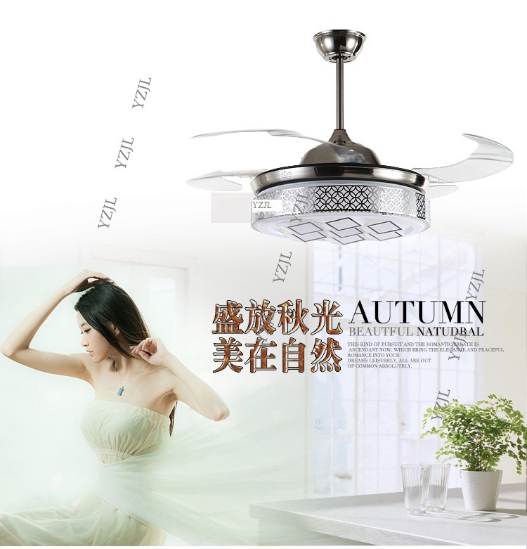 LED ceiling fan light variable expansion modern minimalist living room