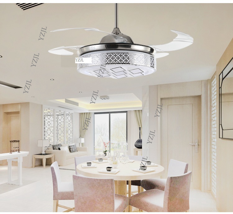 LED ceiling fan light variable expansion modern minimalist living room