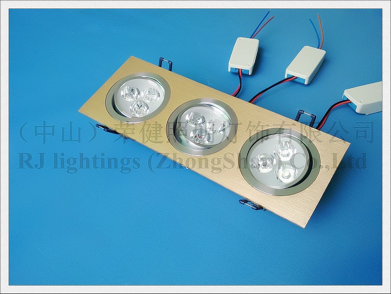 led grille ceiling light 9w golden (2)