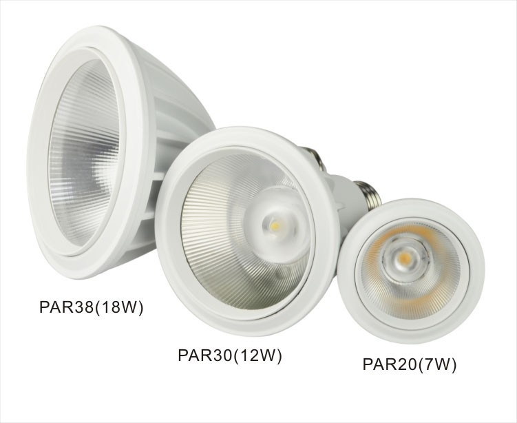 Manufacturers selling LED lamp PAR20 PAR30 PAR38 7 w 12 w 18 w CE E27 GU10, 85-265 vac LEDCOB shoot the light (8)