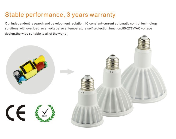 Manufacturers selling LED lamp PAR20 PAR30 PAR38 7 w 12 w 18 w CE E27 GU10, 85-265 vac LEDCOB shoot the light (10)