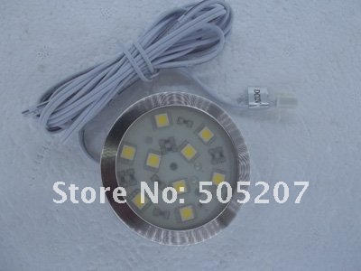 HOT selling input v 12 DC 1.8W LED Puck/Cabinet Light,LED spotlight(non power),with 9pcs 5050 LED.top bightness