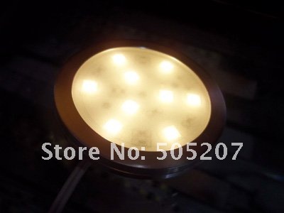 HOT selling input v 12 DC 1.8W LED Puck/Cabinet Light,LED spotlight(non power),with 9pcs 5050 LED.top bightness