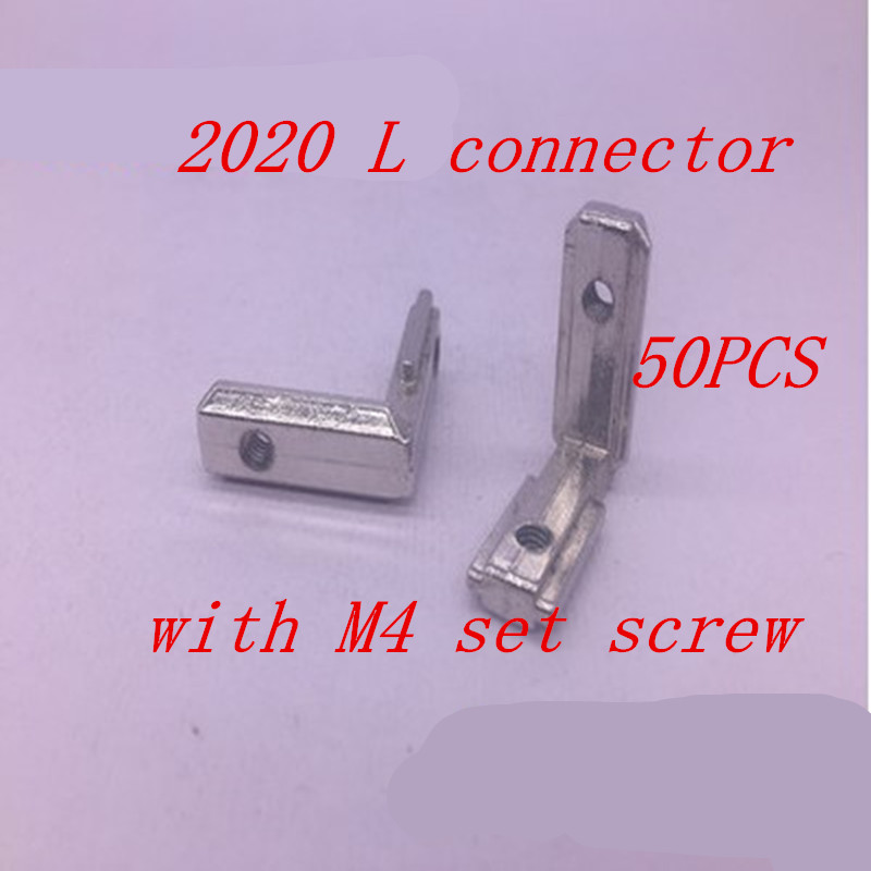 50PC T slot L type 90 degree EU standard 2020 aluminum profile Inside