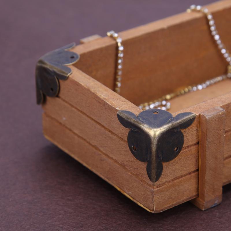 40*40*55*1mm Hardware Vintage Corner Protectors Jewelry Box Decorative Antique