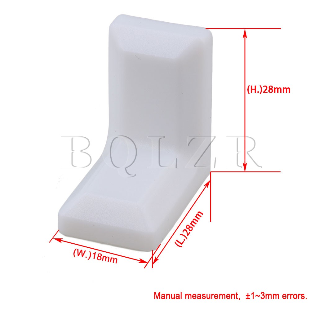 Bqlzr 28x28x18mm L Shape Steel Plastic Corner Braces Angle Bracket