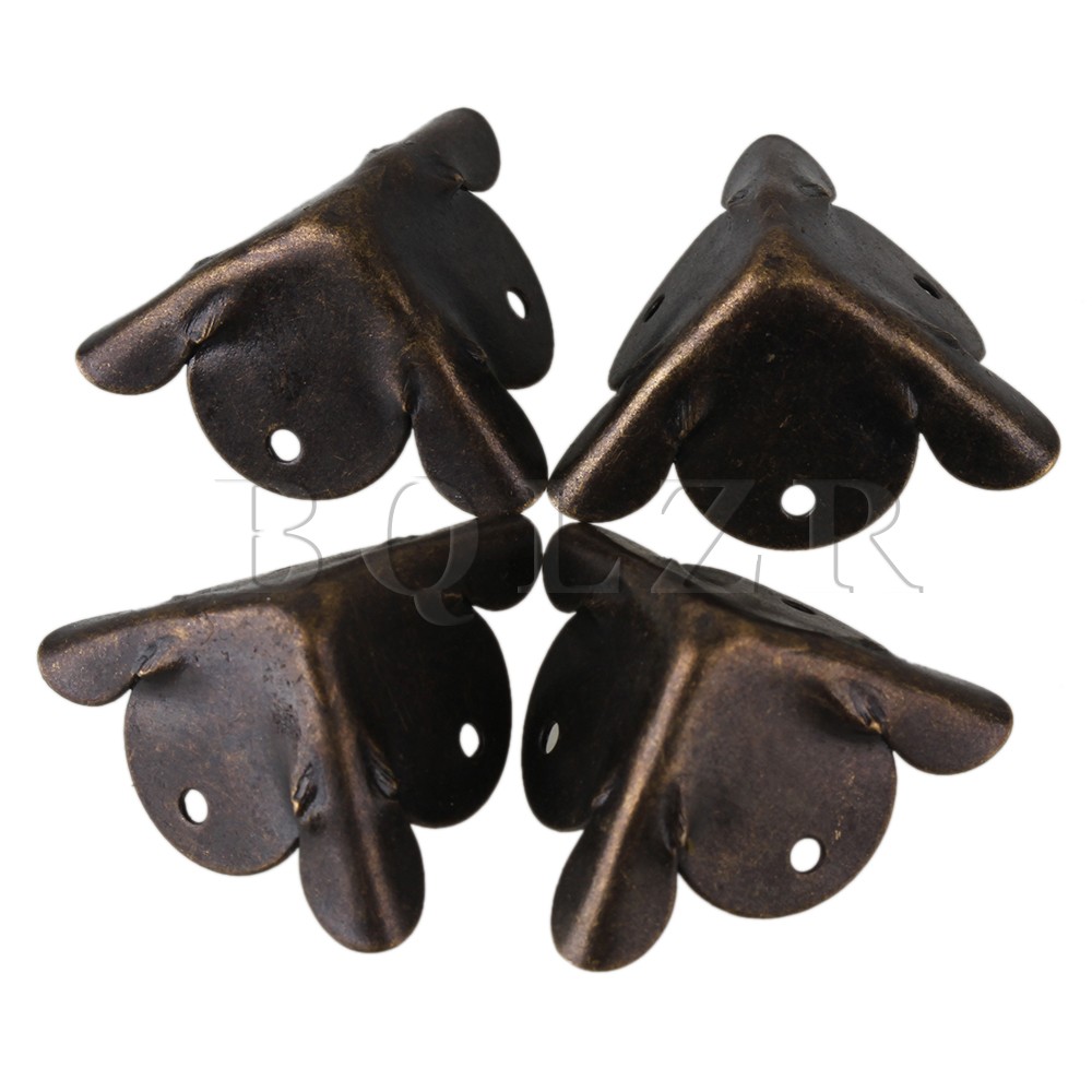 100x Antique Decorative Bronzy 19 x 19mm Metal Table Leg Corner Cover Protector