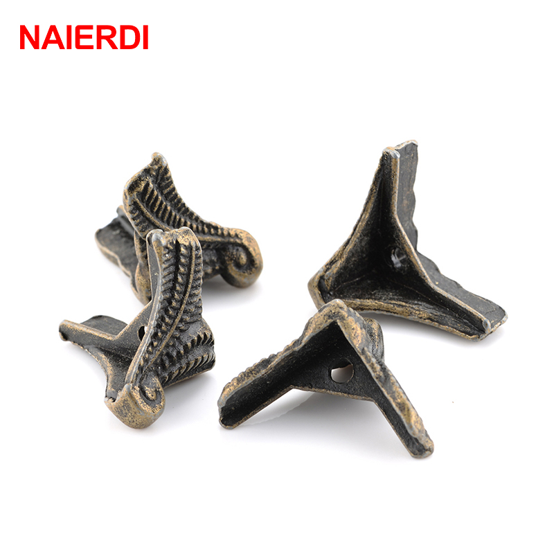 10pcs Naierdi Antique Corner Protector Bronze Jewelry Chest Box