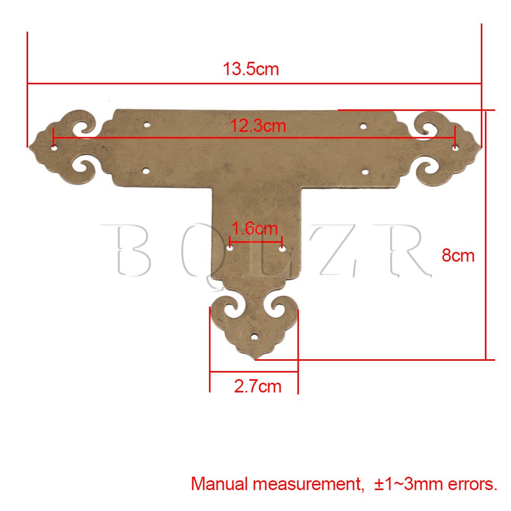2pcs Bqlzr 13 5cmx2 7cm Bronze Color Brass T Type Vintage