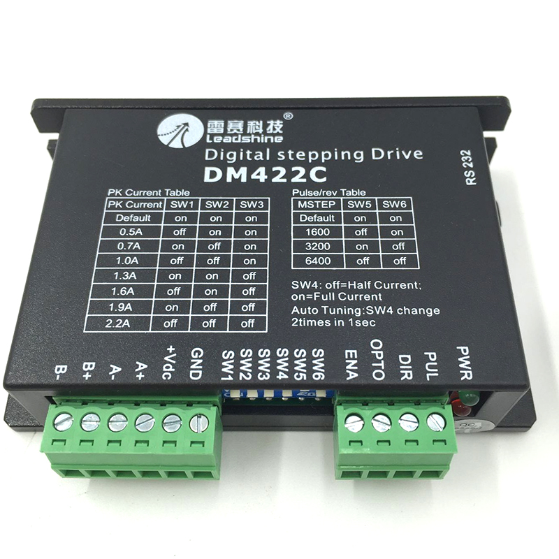 Leadshine DM422C digital 2ph Stepper Drive 0.5~2.2A 18~40VDC Good for  Matching 39mm NEMA15 42mm NEMA17 motor   with cable (4)