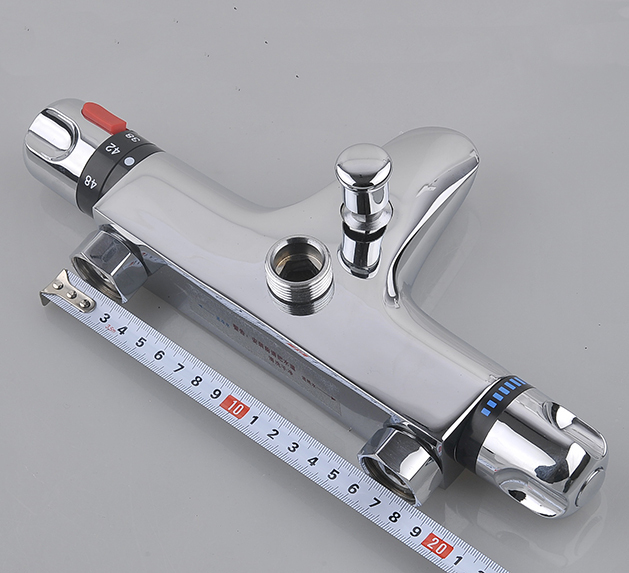 Shower Faucet Brass Chrome Wall Mount Thermostatic Bathroom