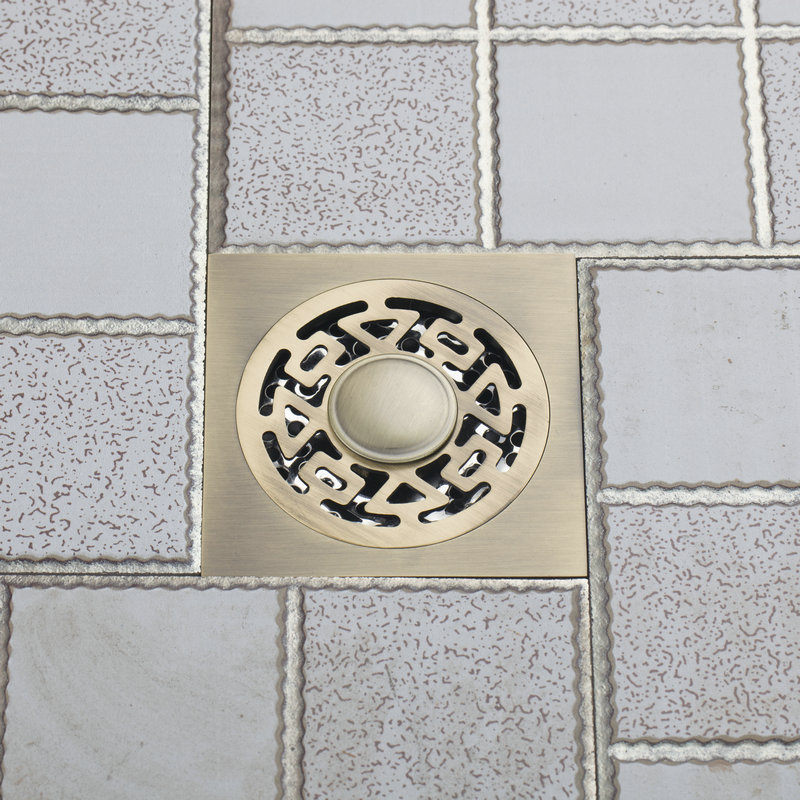 Alba Black Square Style Floor Drainer Waste Bathroom Shower Drain Shower Grates
