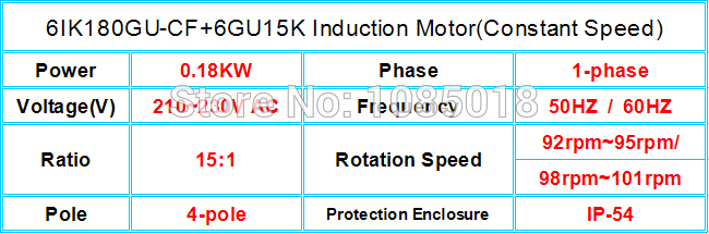 6IK180GU-CF+6GU15K Induction Motor(Constant Speed)