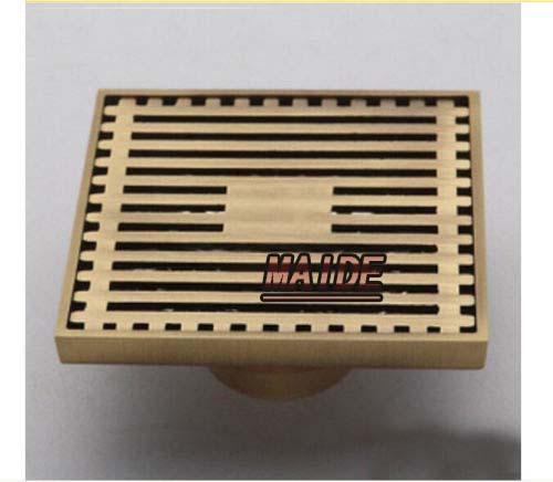 Antique Brass Floor Drain Bathroom Shower Floor Grate Waste Drain