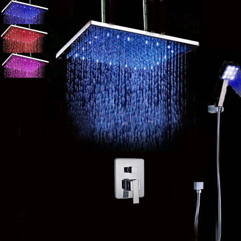 Wholesale And Retail Huge Led Rainfall Shower Head 2 Ways Mixer