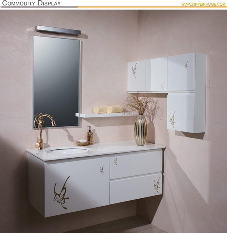 Big Storage Golden Butterfly Nature Bathroom Cabinets