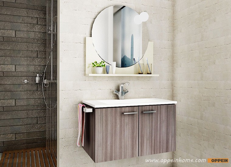 Factory Modern Circular Mirror Slim Wooden Used Bathroom Vanity Cabinets