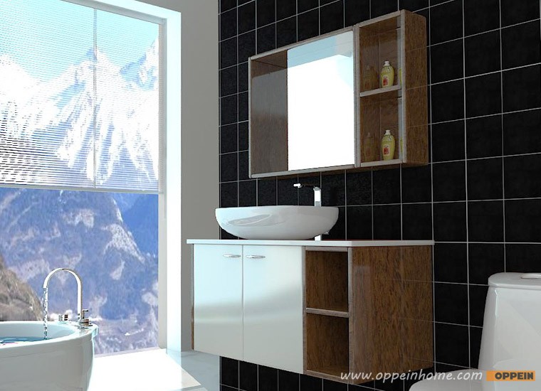 Modern Functional White HPL Finished Waterproof Bathroom Cabinet