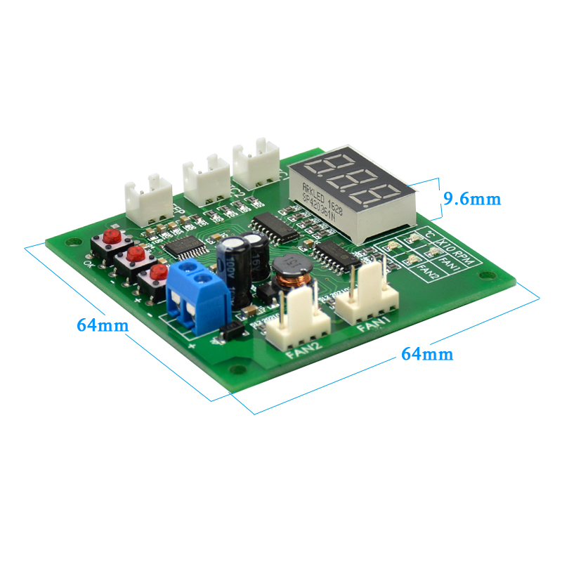 DC 12 24V 48V 2-Way Independent 4-Wire PWM Temperature Control Fan Speed Controller5