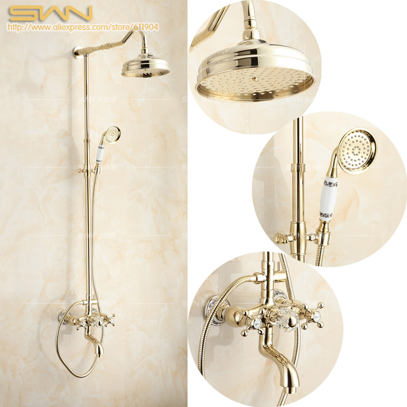 High Quality Gold Color Bathroom Shower Faucet Bath Tub Mixer Tap