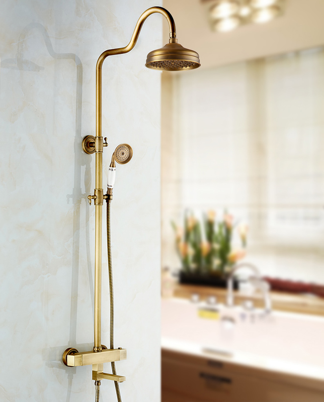 Thermostatic Valve Mixer Antique Br Shower Faucet Tub Spout Antique Br Shower Faucet Tub Spout